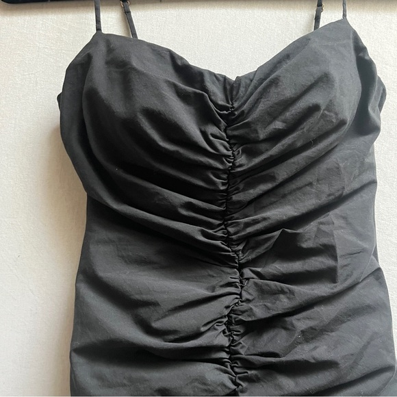 Babaton Belleza ruched body-con cotton poplin dress Sz 0 - Picture 4 of 12